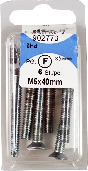 6 Stück Gewindeschrauben mit Muttern M5x40mm