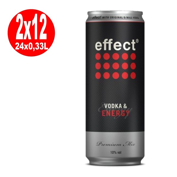 2 x effect Vodka & Energy 10% vol. 12 x 0,33l Dose EINWEG