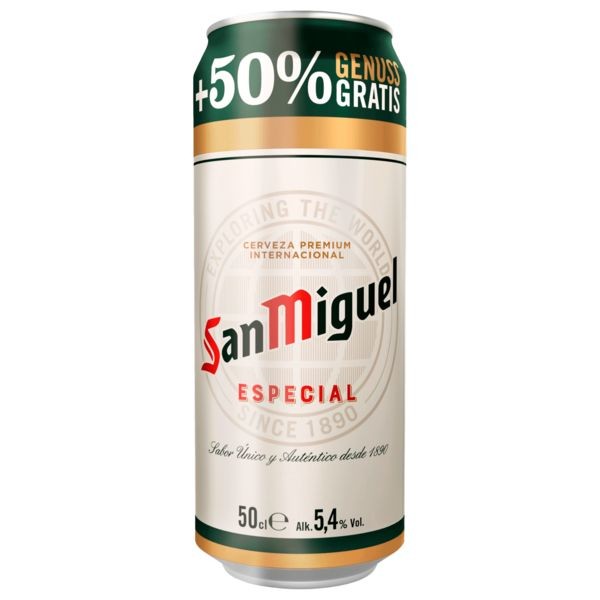 24 x 0,5L Dosen San Miguel Especial Overfill 5,4 % Vol inklusive Pfand - EINWEG