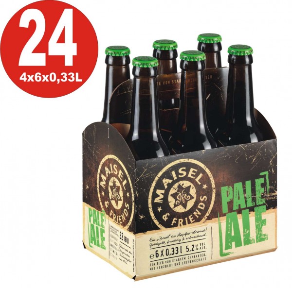 Maisel+Friends 24 x Pale Ale Craftbier 5,2%vol. Alk. Originalkiste - Ein Brett an Hopfen-Aroma MEHRW