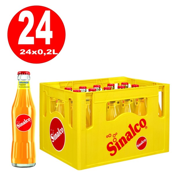 24 x Sinalco Orange 0,2L Originalkiste Glasflasche MEHRWEG