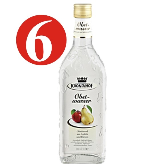 6 x Kronenhof Obstwasser 38%VOL.-0,7L