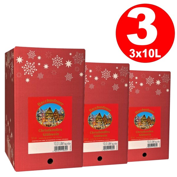 3 x Drathen Bacchusfeuer Glühwein je 10 Liter 9,5% vol.alc.