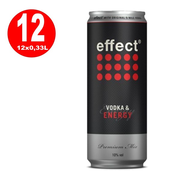 12 x effect Vodka & Energy 10% vol. 0,33l Dose EINWEG