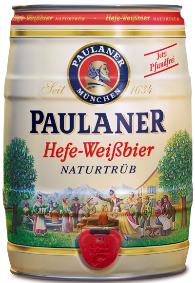 Paulaner Hefe-Weissbier Naturtrüb vol | % Fässer 5 Partyfass | 5,5 | my-food-online EINWEG Partyfass 5 | Biere Getränke | Liter Liter
