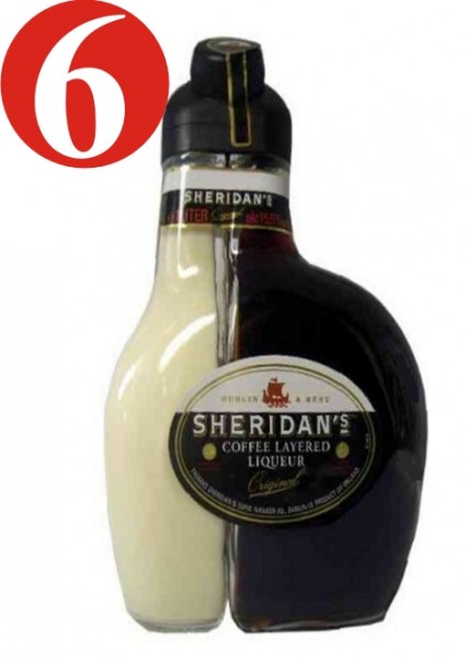 6x Sheridans KAFFEELIKÖR 15,5%VOL.-0,5L