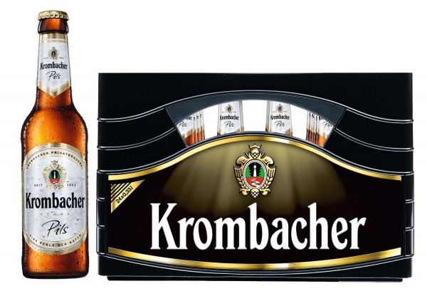 24 x Krombacher Pils 0,33L 4,8% vol.Originalkiste MEHRWEG REDUZIERT MHD: 11/19