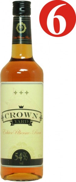 6x Crown Yard Brauner Rum 54%