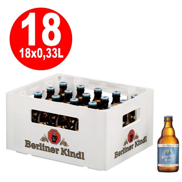 18 x Berliner Kindl Weisse Das Original 0,33L 3,0% vol.Originalkiste MEHRWEG Reduziert