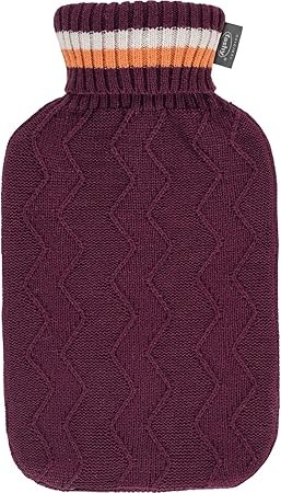 Fashy 6526 40 HERZWÄRMFLASCHE MIT ROLLKRAGEN-STRICKBEZUG 0,7 L rot