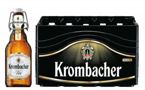 20 x Krombacher Pils 0,33l, Bügelflasche 4,8 % vol Originalkiste MEHRWEG