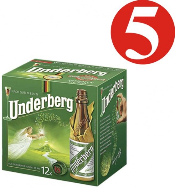 5x Underberg Magenbitter 44% 12 x 20 ml