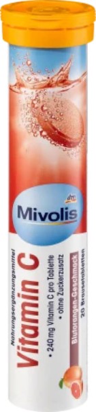 Mivolis 35 x Vitamin C Brausetabletten, 20 St., 82 g Nahrungsergänzer