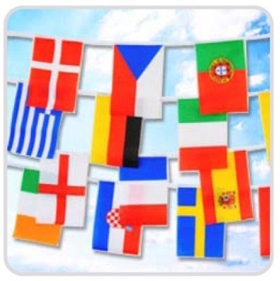 Flaggenkette Europa 16 Länder EM2012 , 8,9 Meter