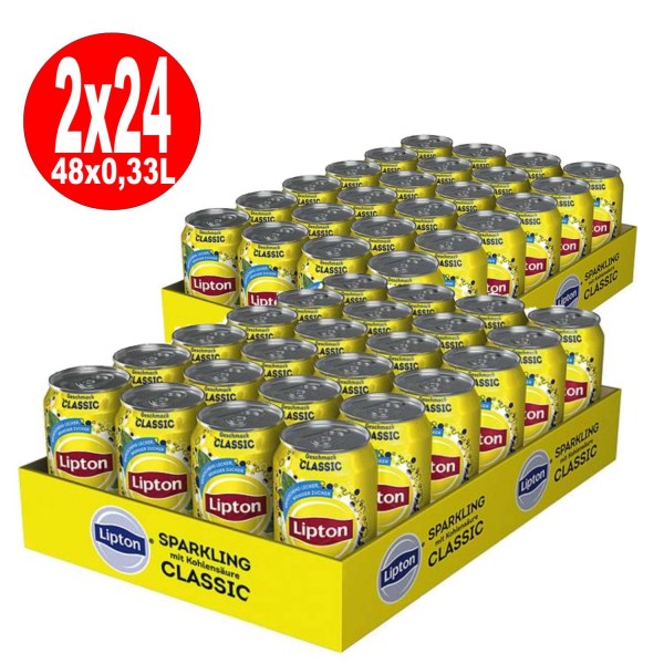 2 x Lipton Sparkling Classic Eistee 24 x 0,33L Dose Einweg