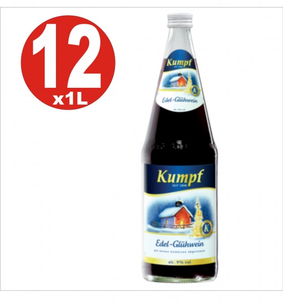 12 x Kumpf Edel Glühwein 9% vol. alc. alkoholhaltiges Heissgetränk MEHRWEG