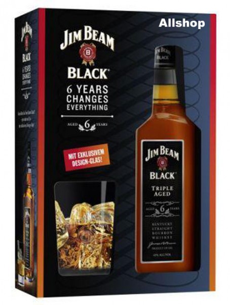 Jim Beam Black Geschenkpackung mit Glas