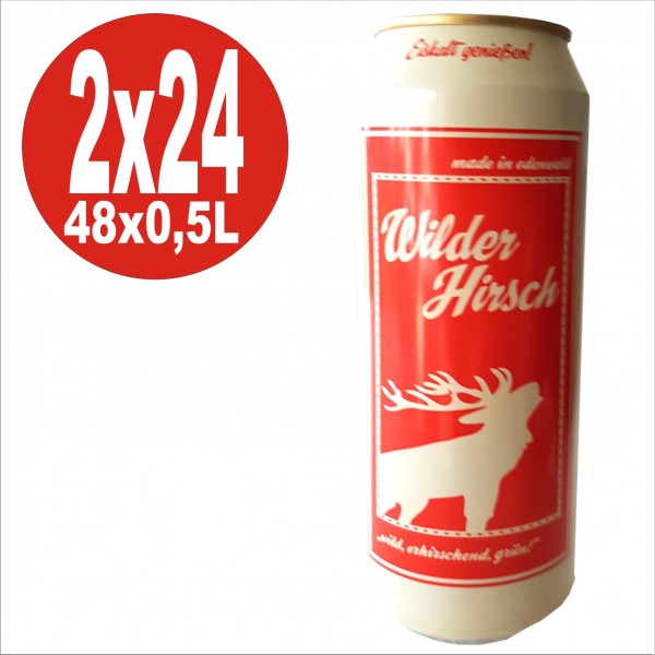 2x24 0,5L Wilder Hirsch grün Cider Mix Getränk,Dose, Apfel,Maracuja, Zitrone 2,9% vol.Alc. Pfandfre